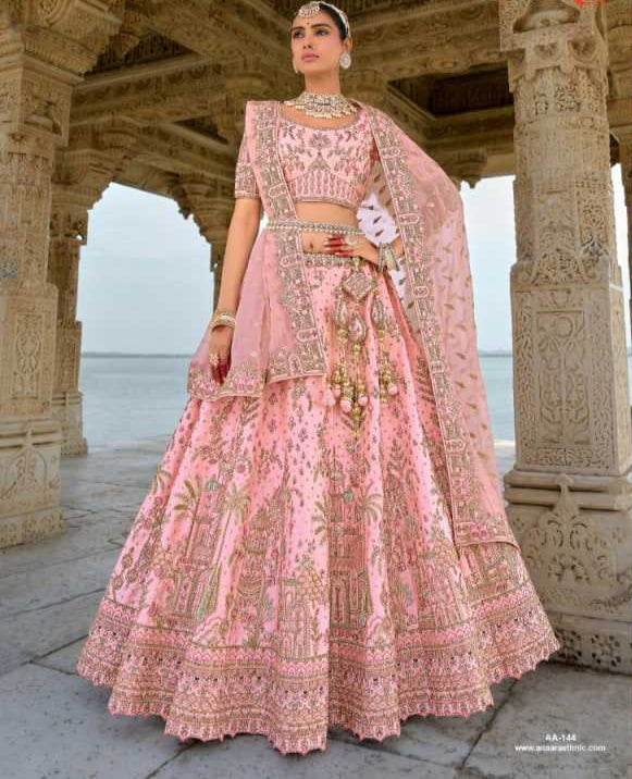 Velvet Rajwada Lehenga Wedding Embroidered Lehenga for Brides - MYLUXURY LANE ENTERPRISE